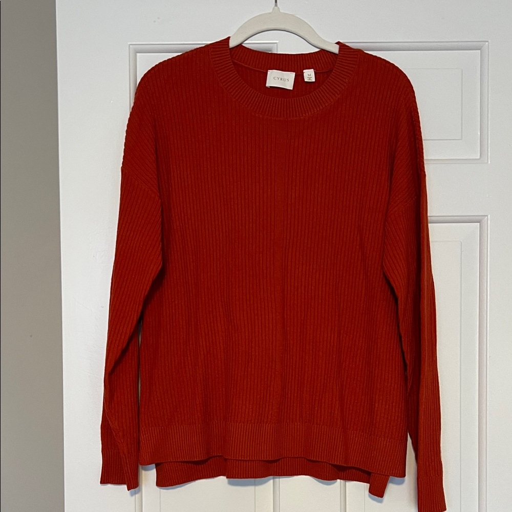 Cyrus Women's Vibrant Red Crew Neck Sweater